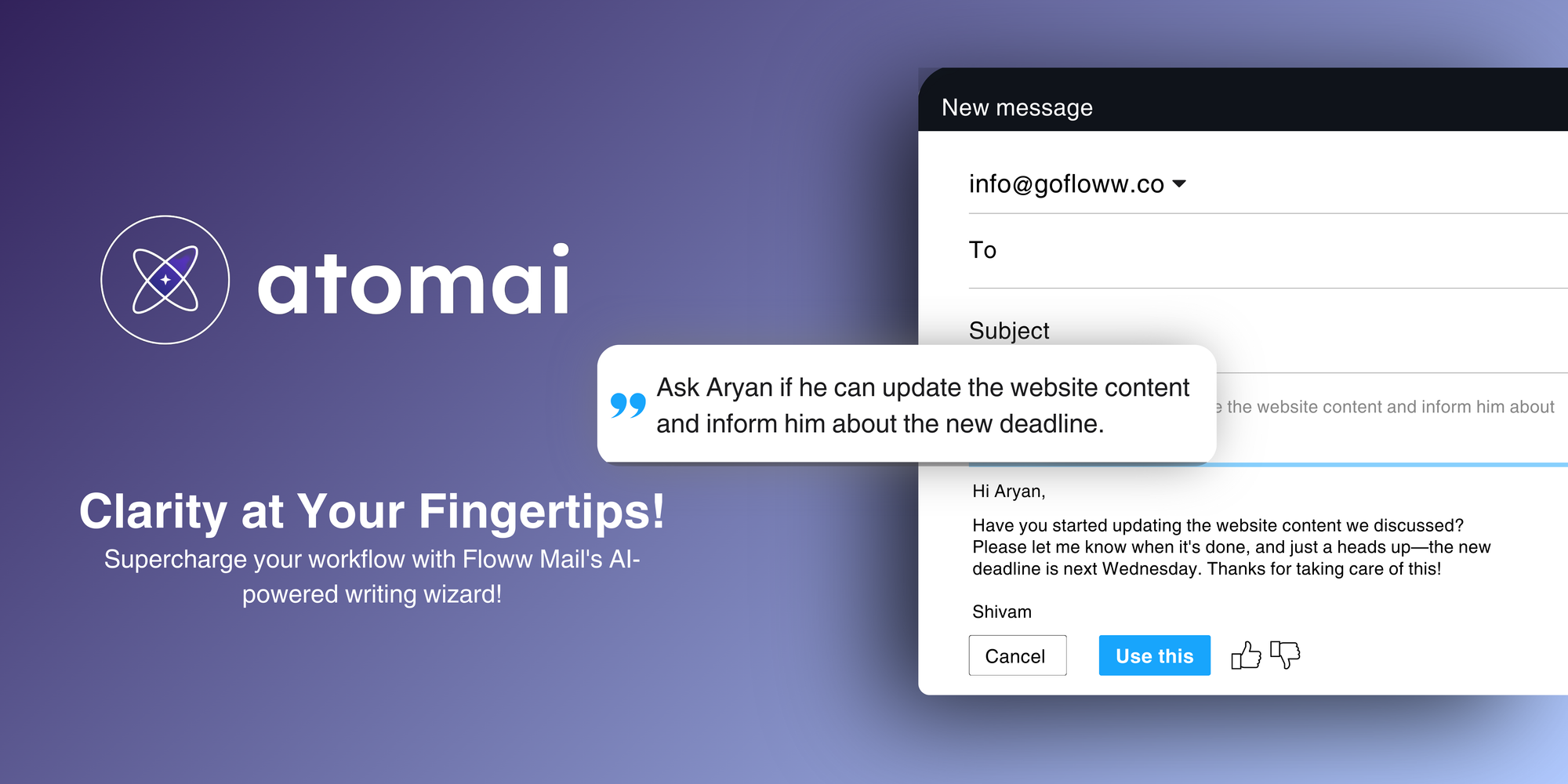 Say Hello to Hassle-Free Emails with Atom Mail!